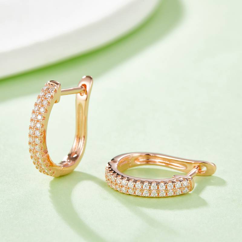 双排对半耳环S925银Moissanite厘石D级0.28ct